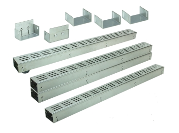 Edelstahlentwässerungsrinnen Bauhöhe 60 bis 80mm, Rost Längsschlitzdesign SET Typ 4